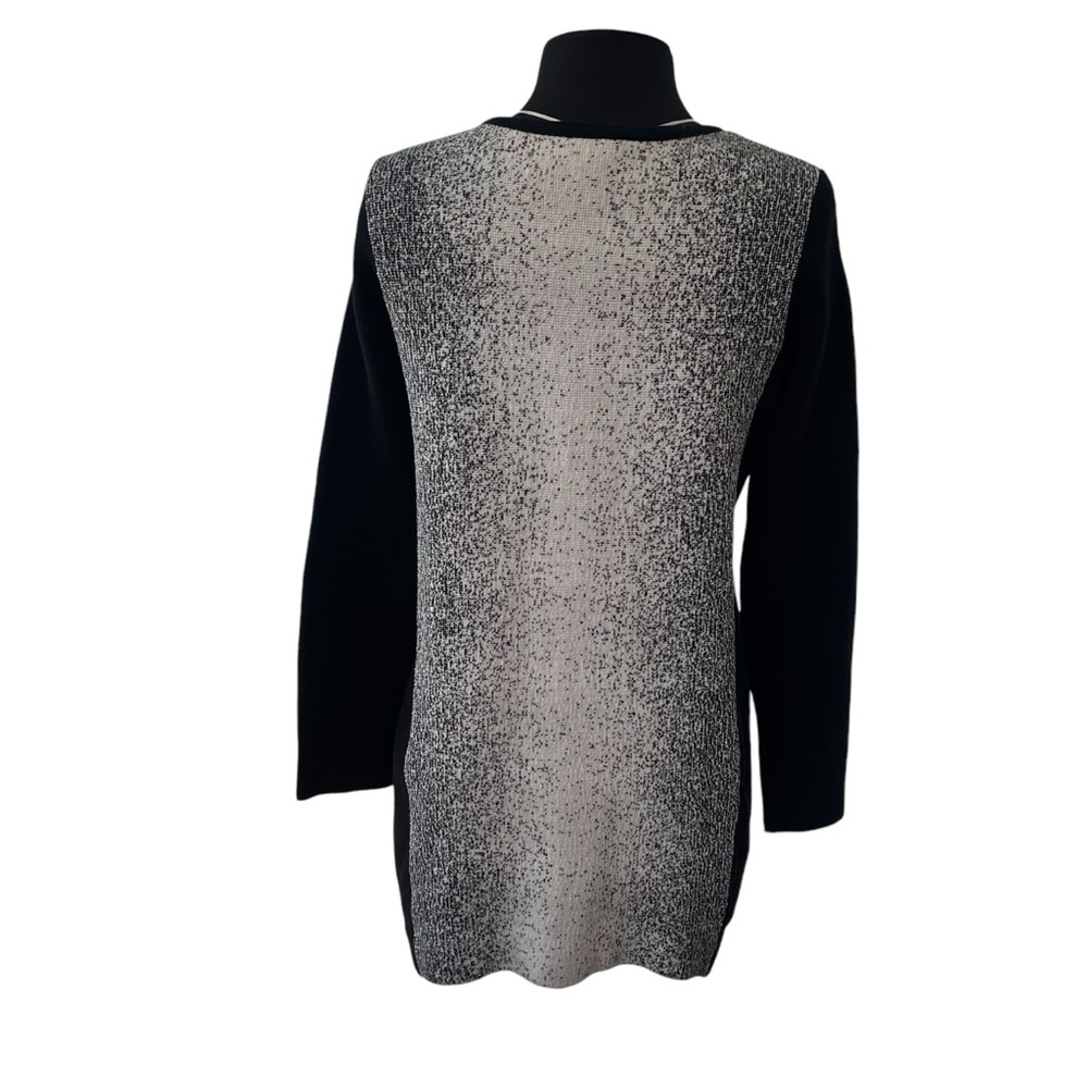Chico’s black and white zip front mini sweater dress long sleeve size 0 - Picture 4 of 16